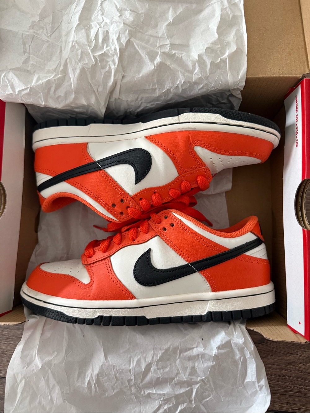 Nike Orange Black White Low-Top Sneakers